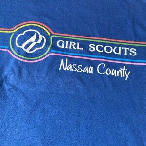 Vintage Velva Sheen Girl Scouts Single Stitch Blue Short‎ Sleeve T-Shirt Size M